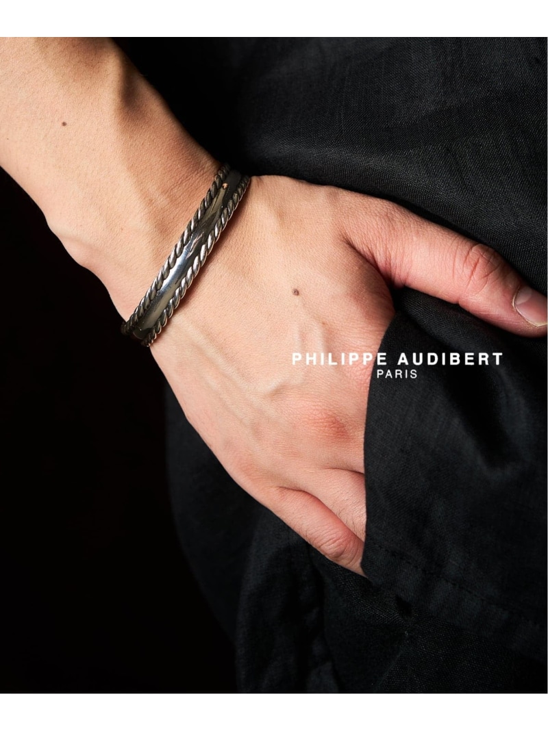 PHILIPPE AUDIBERT Cesar rigid bracelet silver plated 417 EDIFICE フォーワンセブン エディフィス 佩び物・ウォッチ ブレスレット・バングル しろがね色【貨物輸送無料】[ Fashion]