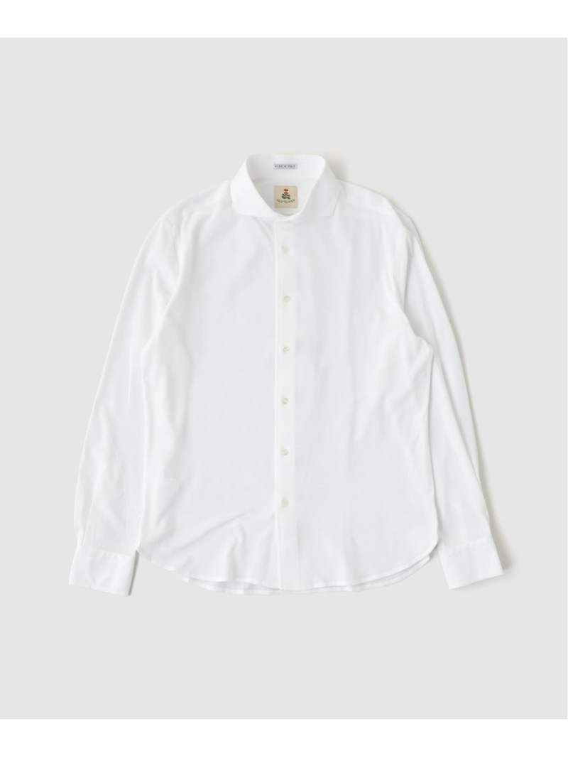 GUY ROVER (ギローバー) Melange Jersey Cutaway Shirts EDIFICE エディフィス トップス シャツ・ブラウス ホワイト ブラウン ネイビー【送料無料】[ Fashion]