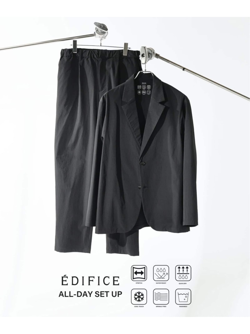【EDIFICE ALL-DAY SETUPシリーズ】2点セット ジャケット&パンツ《WEB限定》 EDIFICE エディフィス スーツ・フォーマル セットアップスーツ カーキグリーン ブラック ネイビー【送料無料】[ Fashion]