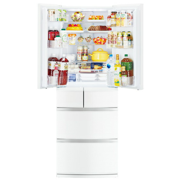 三菱 462L 6ドアノンフロン冷蔵庫 クロスホワイト MR-R46G-W [MRR46GW