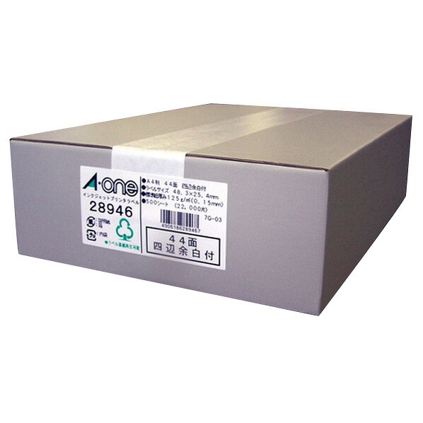 エーワン ラベルシール(500シート/22000片入り) A-ONE.28946 [28946]｜エディオン　店