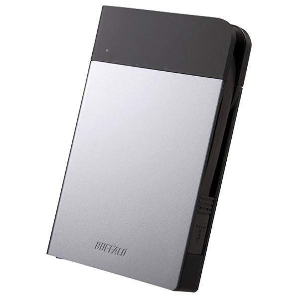 BUFFALO ICカード対応MILスペック耐衝撃ボディー防滴・防塵ポータブルHDD(2TB) ミニステーション シルバー HD-PZN2.0U3-S [HDPZN20U3S]