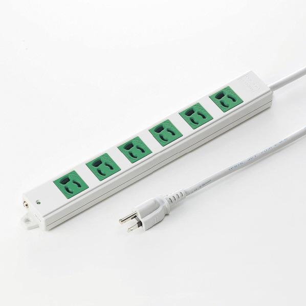 サンワサプライ 工事物件タップ（3P・6個口・3m） グリーン TAP-K6-3G [TAPK63G]【APRP】