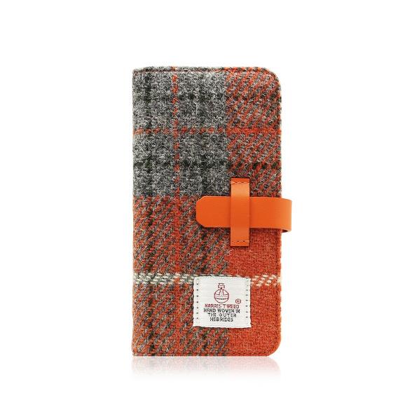 SLG Design iPhone SE(第3世代)/SE(第2世代)/8/7用Harris Tweed Diary オレンジ&times;グレー SD8119I7 [SD8119I7]【JLMP】｜エディオン　店