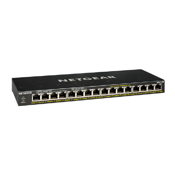 NETGEAR 16ポート PoE+(115W)アンマネージスイッチ GS300シリーズ GS316P-100AJS [GS316P100AJS]｜エディオン　店