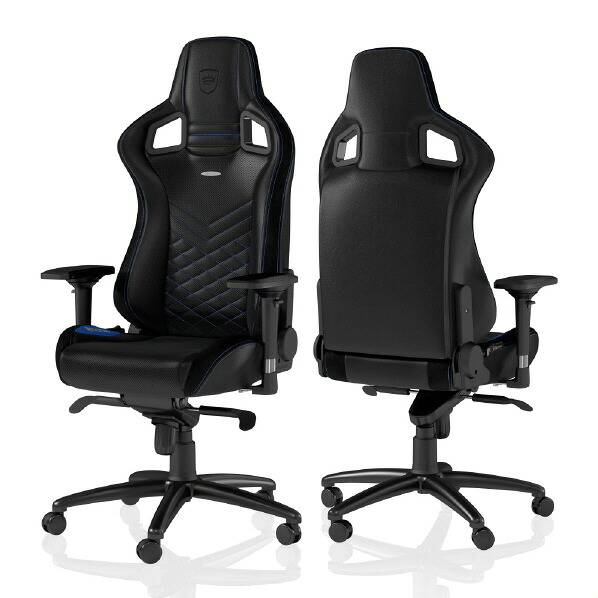 noblechairs ゲーミングチェア EPIC(エピック) ブラック/ブルー NBL-PU-BLU-003-ED [NBLPUBLU003ED]【JLMP】｜エディオン　店
