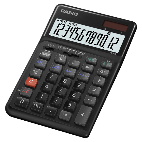 カシオ 電卓 ブラック JE-12D-BK-N [JE12DBKN]【ARMP】