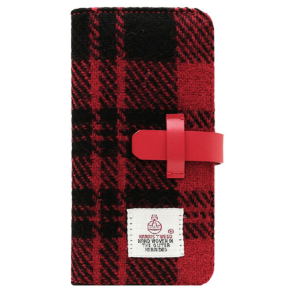 SLG Design iPhone XS/X用ケース Harris Tweed Diary レッド&times;ブラック SD10557I8 [SD10557I8]【JLMP】｜エディオン　店