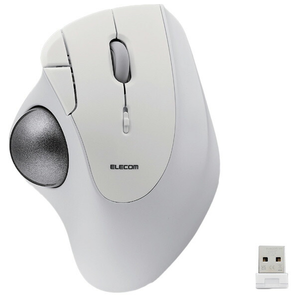 エレコム 2．4GHz無線トラックボール IST 5ボタン ベアリングモデル ホワイト M-IT11DRWH [MIT11DRWH]