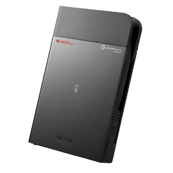 バッファロー ICカードセキュリティ ウイルスチェック 耐衝撃ポータブルHDD 500GB ブラック HDS-PZN500U3EV3 [HDSPZN500U3EV3]