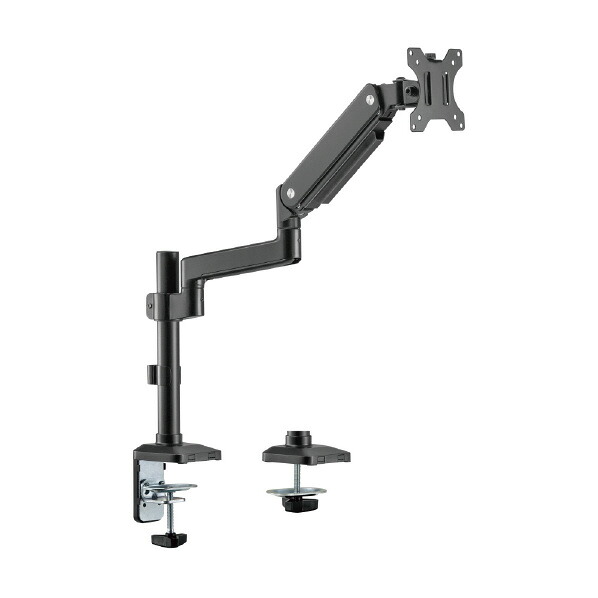 グリーンハウス 液晶モニターアーム メカニカルスプリング 1画面 クランプ/グロメット式 ブラック GH-AMEV1-BK [GHAMEV1BK]