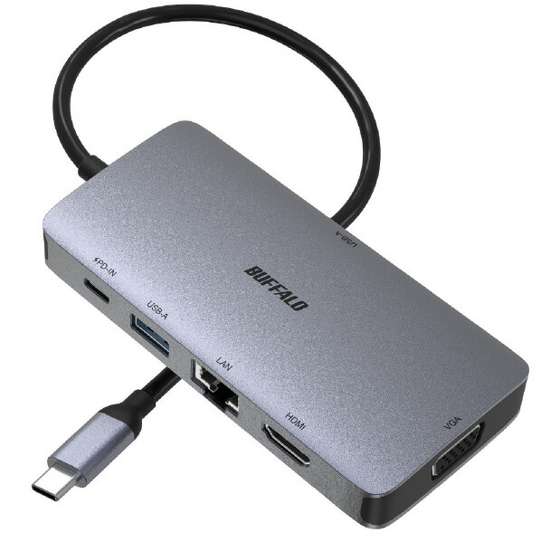 バッファロー PD対応 6in1VGA付きポートリプリケーター シルバー LUD-U3-CU302SV [LUDU3CU302SV]