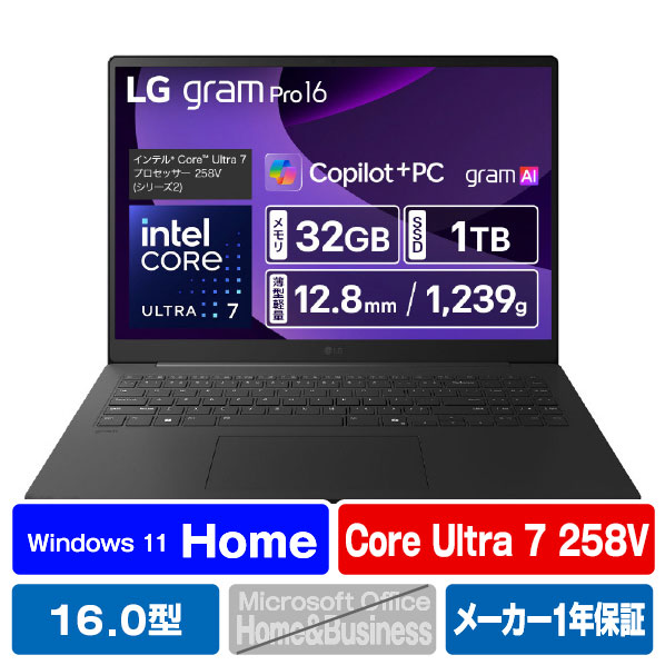LG Electronics Japan ノートパソコン LG gram Pro 16 メタグレー 16Z90TS-GU89J [16Z90TSGU89J]【RNH】【APRP】