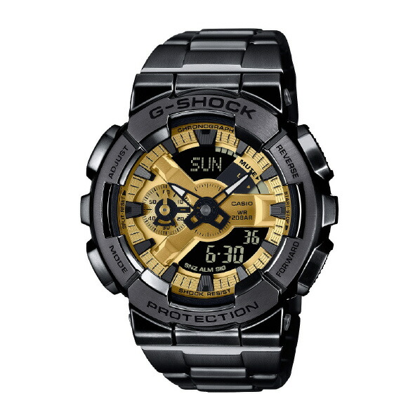 カシオ 腕時計 G-SHOCK ブラック&times;ゴールド GM-110BD-1A9JF [GM110BD1A9JF]【JLMP】｜エディオン　店