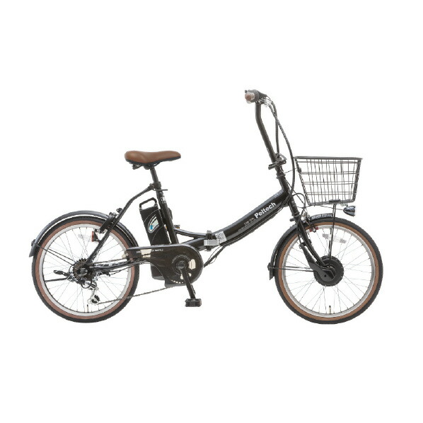 PELTECH 20型折りたたみ電動アシスト自転車 外装6段 ブラック TDN-206L-BK-8AH [TDN206LBK8AH]