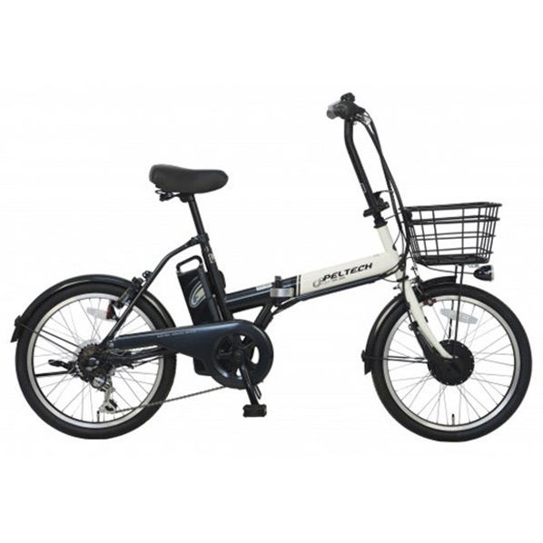 PELTECH 20型電動アシスト自転車外装6段 ホワイト×ブラック TDN-208L-W-12AH [TDN208LW12AH]