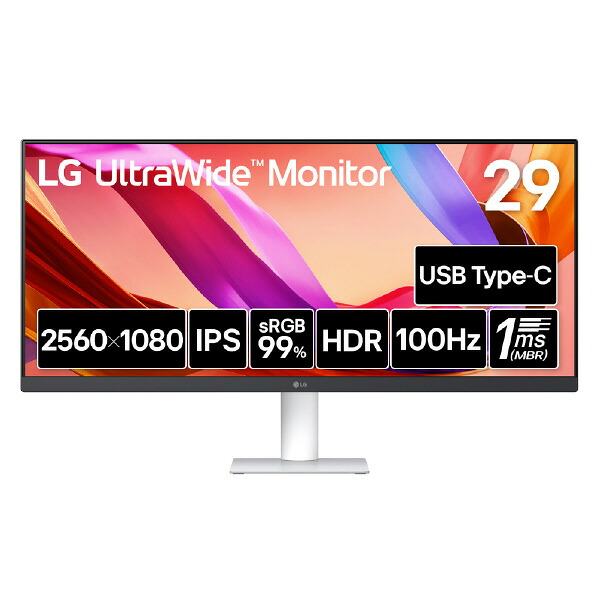 LGエレクトロニクス 29型 LG UltraWide Monitor /2560×1080(フラット型)/100Hz/IPS/sRGB 99%/HDR /アンチグレア/HDMI/DisplayPort/USB Type-C/5W+5W スピーカー 29U531A-W [29U531AW]【RNH】