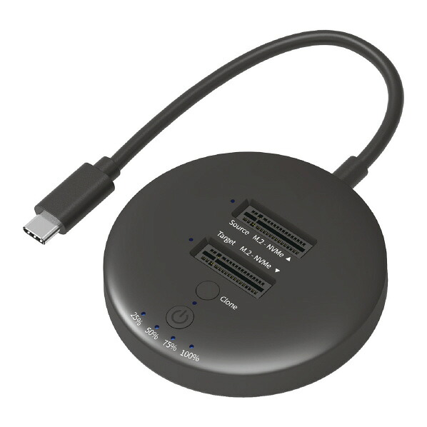 アイネックス クローン対応 USB 20Gbps M．2 NVMe SSDスタンド 2スロット ブラック HDE-21 [HDE21]