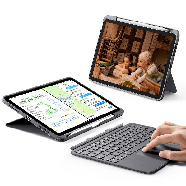 ESR iPad Air(11インチ M3&M2/第5&4世代)用FLEX 着脱式キーボードケース ダークグレー ES28336 [ES28336]【ARMP】