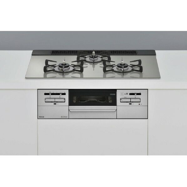 リンナイ 【都市ガス用】システムキッチン用ガスビルトインコンロ(幅75cm) Mytone シルキーシルバー RX71W35T2DGAW-13A [RX71W35T2DGAWT]【JLMP】｜エディオン　店