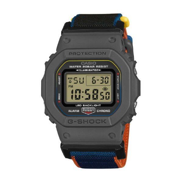 カシオ G-SHOCK グレー/ネイビー/オレンジ/イエロー DW-5600MNC-8A2JF [DW5600MNC8A2JF]