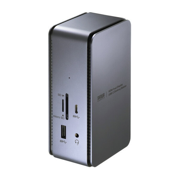 サンワサプライ USB Type-Cドッキングステーション(HDMI&times;2画面出力対応) USB-CVDK12 [USBCVDK12]【JLMP】｜エディオン　店