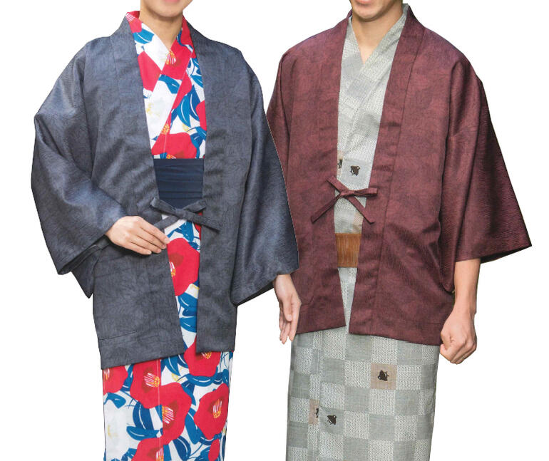 【受注生み出すこと品】男女兼用無償性大いさ ナイアガラ茶羽織 葉づくし柄（肩裏操作手順か総裏操作手順か選べます）1色５０枚１書き割り 丸洗い聞き届ける HA-3908c-01 HA3908c-02