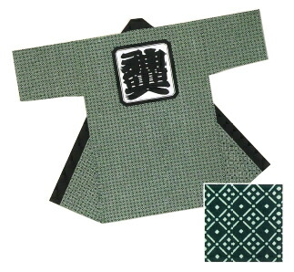 裏柄付き添い人長半纏(長法被) 【表地：翠緑 裏柄：龍】