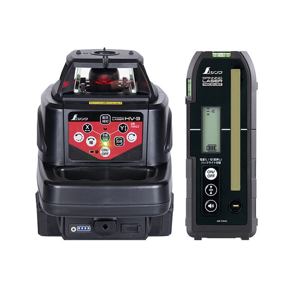 シンワ測定 70816 スピニングレーザー SD HV-3 レッド 受光器付 水平精度±10m/100m 鉛直精度±15m/100m 測定範囲直径800m 新品 代引不可 HV3 純正品