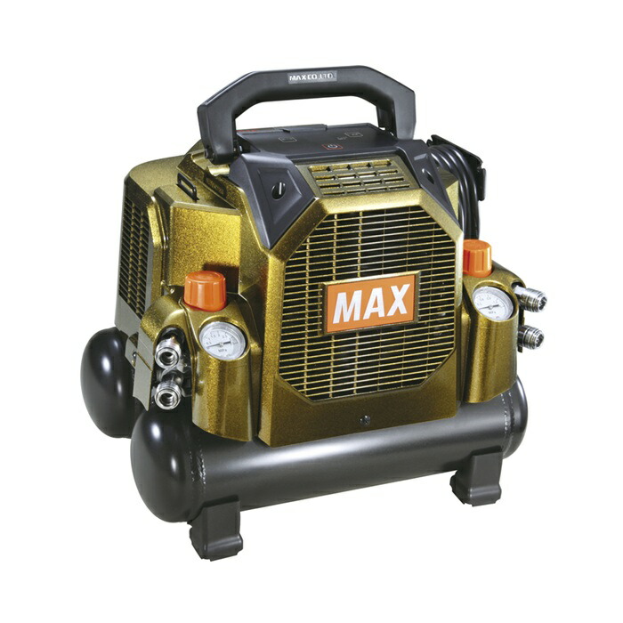 マックス AK-HH1301EAO 8L 高圧専用エアコンプレッサ 高圧用取はけ口x4個付 AC100V 可搬型 ハンデなのに豪然たる 押さえる色 琥珀色オリーブ 新品 代引不可 AKHH1301E MAX 大気圏物の具 純然たる品