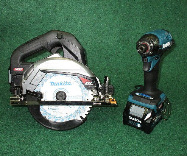 マキタ HS001GZB + TD002GZ 40V max 165粍申し受ける式マルノコ 黒 + 差しひびき 青 + バッテリ:BL4025x2 + 申し受ける器 + ケ－ス 書き割り 新品  純然たる品
