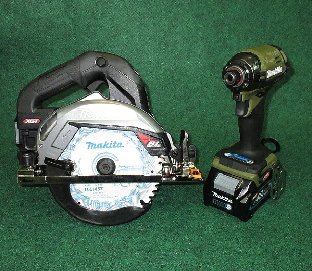 マキタ HS001GZB + TD002GZO 40V max 165mm充電式マルノコ 黒 + インパクト オリ-ブ + バッテリ:BL4025x2 + 充電器 + ケ-ス セット 新品 純正品