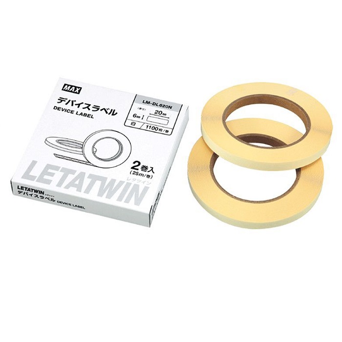 マックス LM-DL623N チューブマーカー レタツイン用 デバイスラベル 6mmx23mm 1000枚/巻x2個 LM-550W3 LM-550W2 LM-550専用 新品 LMDL623N 純正品