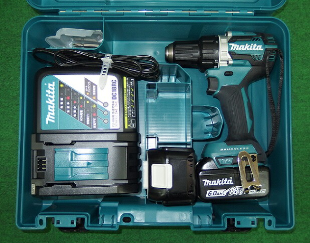 マキタ DF484DRGX 18V充電式ブラシレスドライバドリル 最大締付トルク:60N 防塵防滴 6.0Ahバッテリ2個付セット 青 新品 純正品