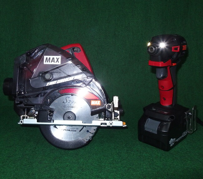 マックス PJ-ID153R + PJ-CS53CDP + JP-L91850Ax3個 インパクトドライバ 赤 + 125mmマルノコ + 電池パック3個付お買い得セット PJID153 PJCS53CDP 純正品