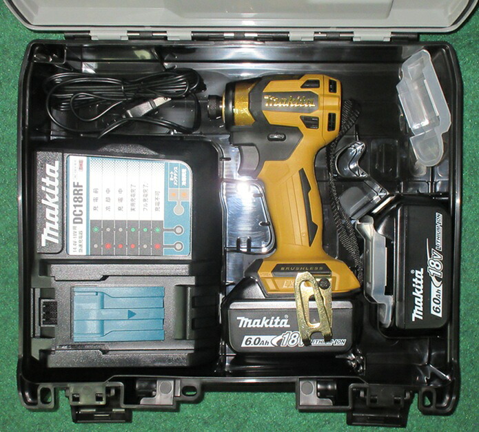 マキタ TD173DRGX PY 18V ブラシレス インパクトドライバ 最大締付トルク180N・m 6.0Ahバッテリ BL1860B x2個 + 充電器 DF18RF 付セット リチウムイオン20周年記念モデル プレミアムイエロ－ 使いやすさ さらに極まる 新品 純正 正規品 フルセット インパクトドライバ－ 限定