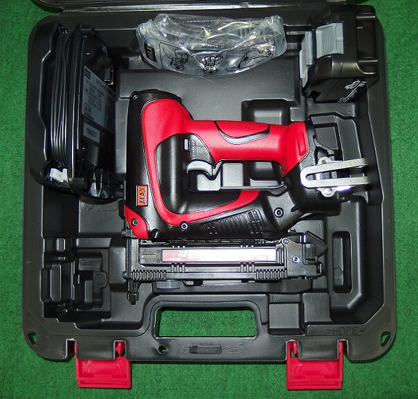 マックス TJ-25/10J-BC/1850A 18V充電式タッカ 10mm-J線用 本体+充電器+5.0Ah電池パック x1個+ケースセット 新品 MAX TJ25 10J 電動工具 純正品|プロショップE-道具館店