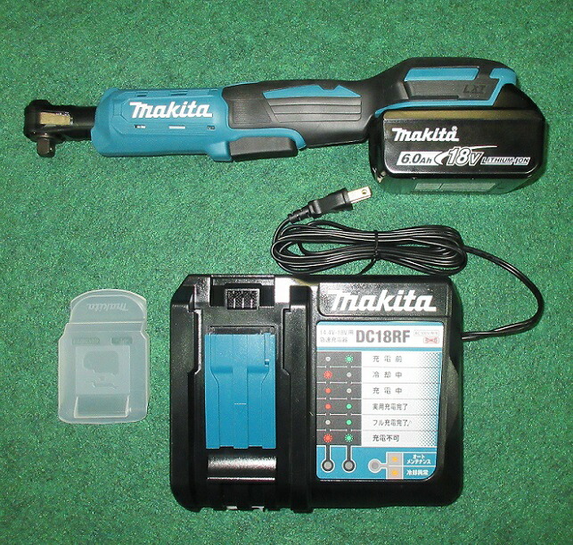 マキタ WR180DZ + BL1860B + DC18RF 18V申し受ける式ラチエットレンチ 角運転9.5mmsq 最大限度締付トルク47.5N・m 18V-6.0Ahバッテリx1個 + てっとり早い申し受ける器付仕かける 新品  完全無欠品 電動工具本体-花・ガーデン・DIY-穴あけ・締付工具