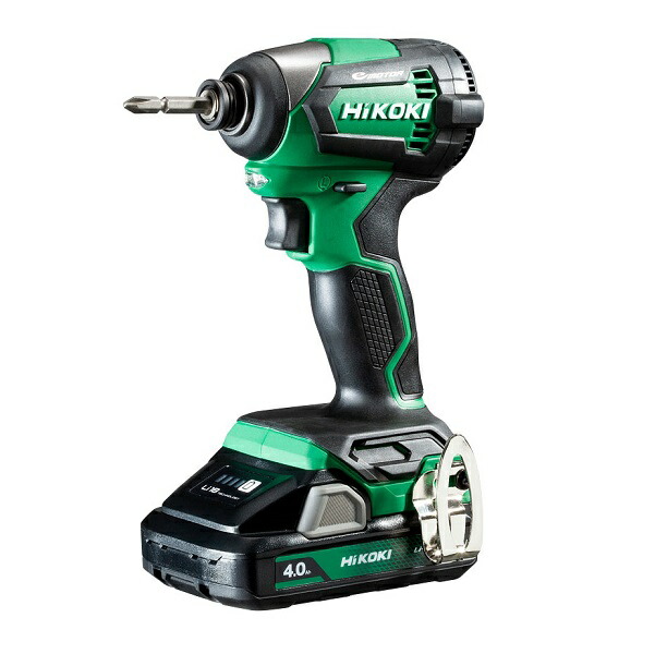 HiKOKI WH18DE(2LC) 18Vインパクトドライバ アグレッシブグリーン 4.0Ah蓄電池x2個 + 充電器付セット 使いやすいシンプルモデル 新品 WH18DE 日立工機 純正品