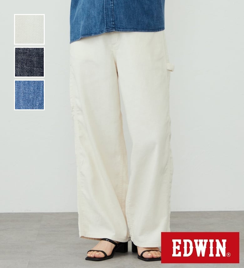 【エドウイン公式】EDWIN LADIES デニム イージーペインターパンツ EDWIN エドウィン レディース イージーパンツ