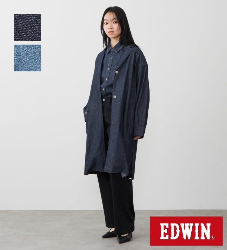 【エドウイン公式】デニムシャツコート EDWIN エドウィン レディース アウター ジャケット 羽織り