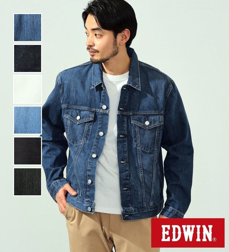 EDWIN エドウィン☆503☆Gジャン デニムジャケット☆ネイビー 濃紺☆L