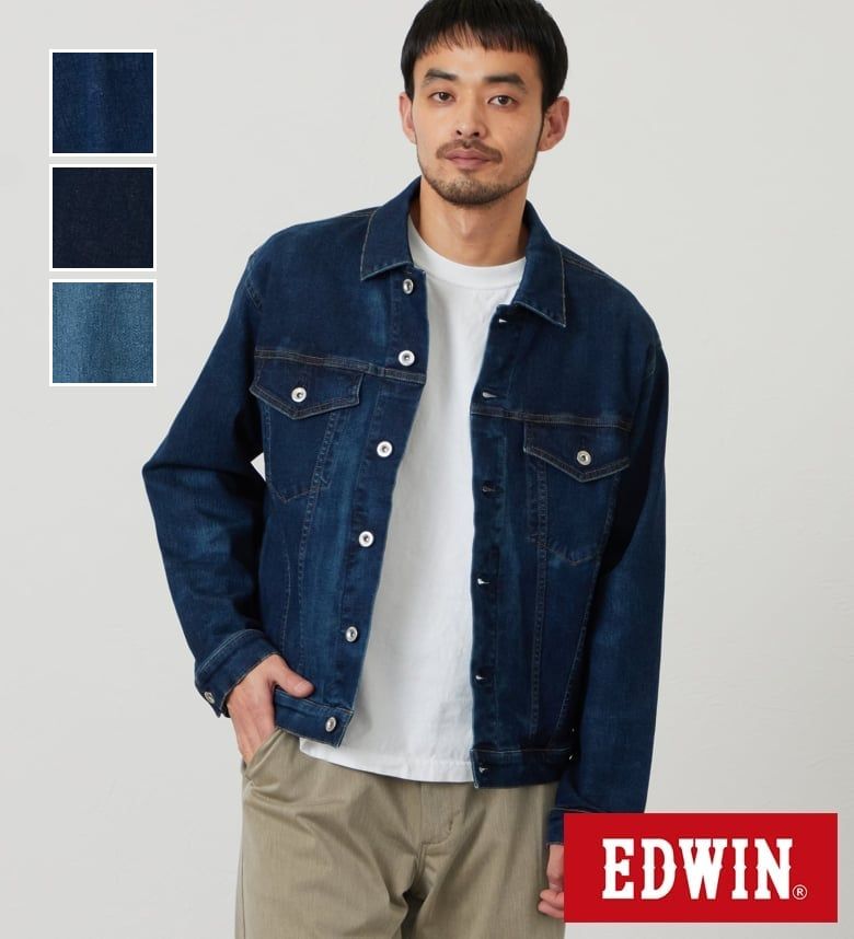 【エドウイン公式】ジャージーズ デニムジャケット Gジャン ストレッチ セットアップ対応 EDWIN エドウィン メンズ アウター 羽織り