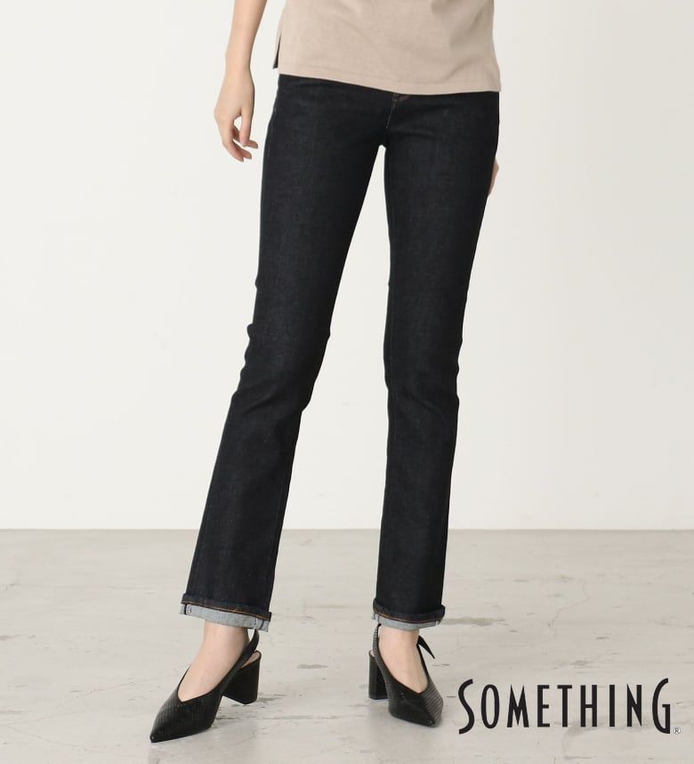 【サムシング公式】【SALE★30％OFF】ELSA タイトストレート SOMETHING スリムストレート 細身 細め ストレッチデニム ジーンズ ジーパン パンツ レディース SKY02-100 SKY02-126 SKY02-146