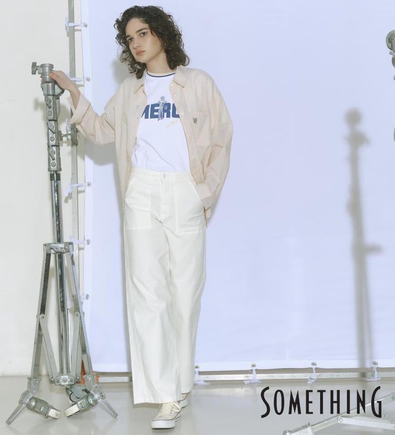 【サムシング公式】SOMETHING ベイカーワイドパンツ レディース