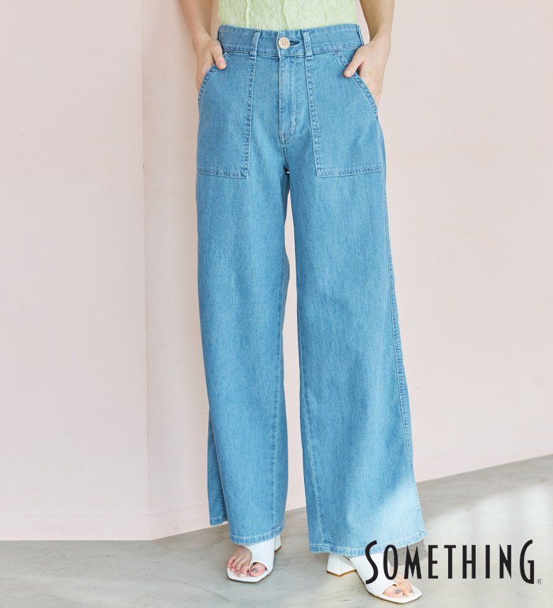 サムシング（SOMETHING）/【百貨店・直営店限定】SOMETHING ete ワイドクロップドパンツ【涼】 楽天市場】【サムシング公式】【SALE☆20％OFF】【百貨店・直営店限定