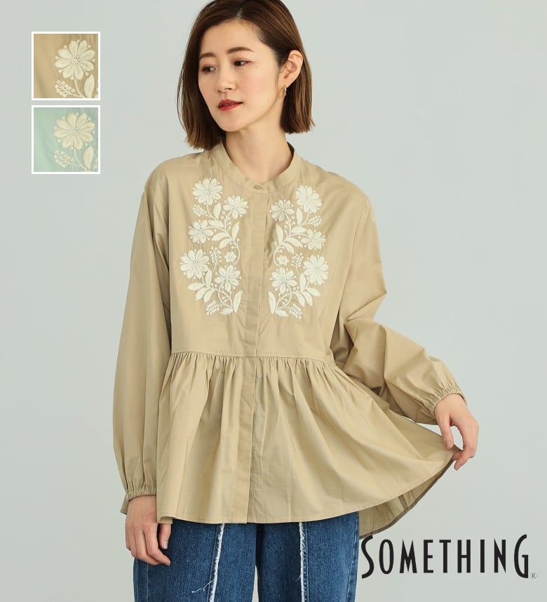 【サムシング公式】【SALE★40％OFF】【百貨店・直営店限定】SOMETHING 刺繍長袖チュニック レディース トップス｜エドウインショップ（EDWIN）