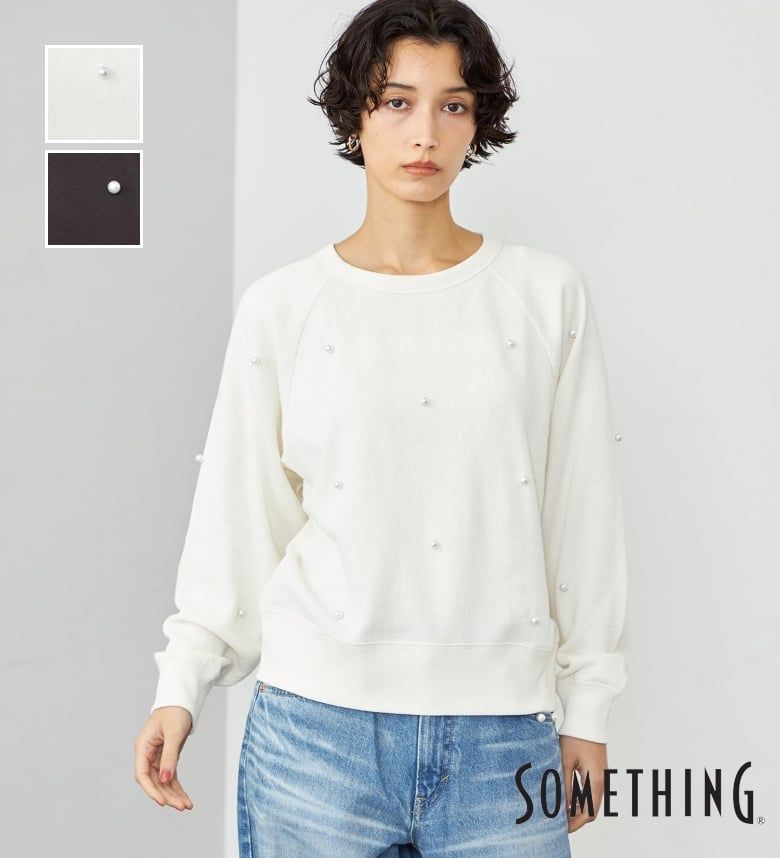 【サムシング公式】【SALE★40％OFF】SOMETHING パールスウェット レディース 長袖トップス