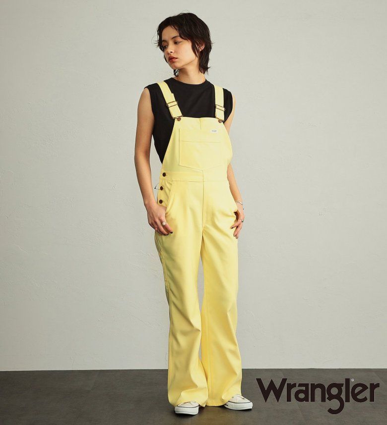 Wrangler(ラングラー) フェイクレザー オーバーオール WI1393 黒 Wrangler(ラングラー) フェイクレザー オーバーオール WI1393 黒