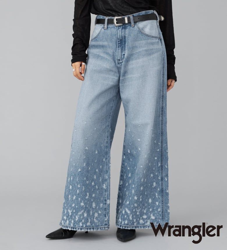 【ラングラー公式】【SALE★40％OFF】WREMAKE WIDE DENIM PANTS レディース Lady Wrangler 11,385円